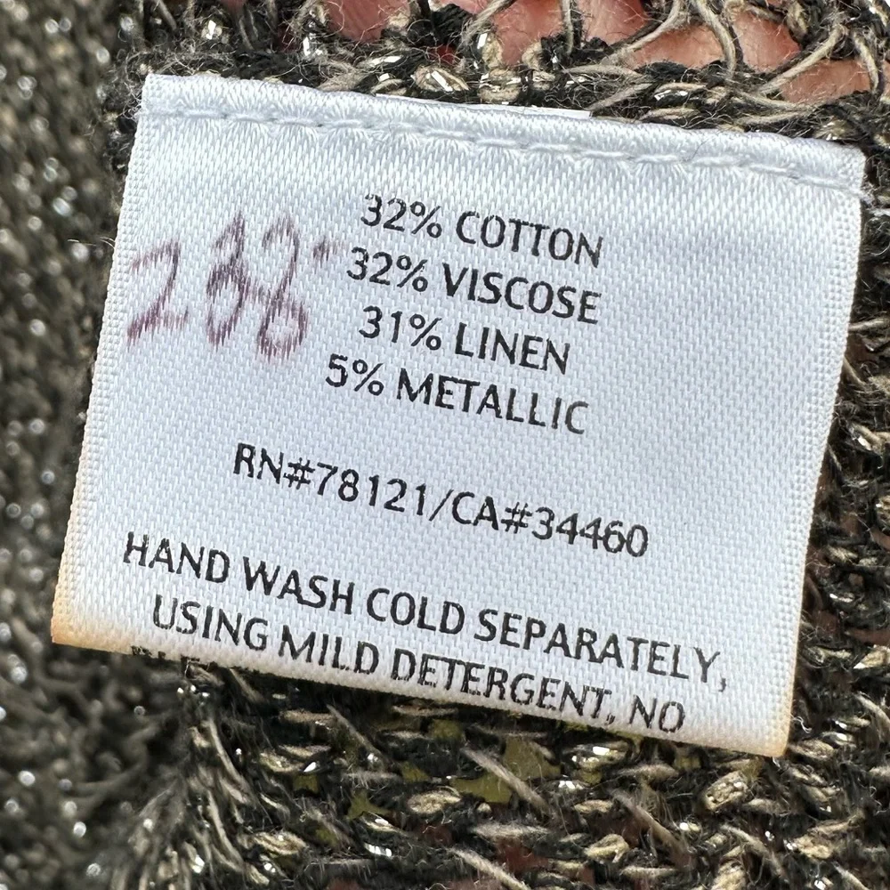 Eileen Fisher Italian Yarn Linen Blend Charcoal Cowl Neck Sweater size L - Picture 8 of 11